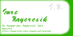 imre mayercsik business card